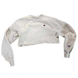 Champion Off White Cropped Sweatshirt Size Small